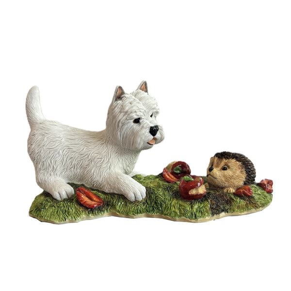 Westie and Garden Hedgehog Figurine