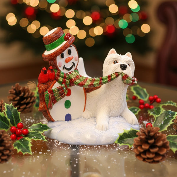 Christmas Westie & Snowman Figurine 2025 -
