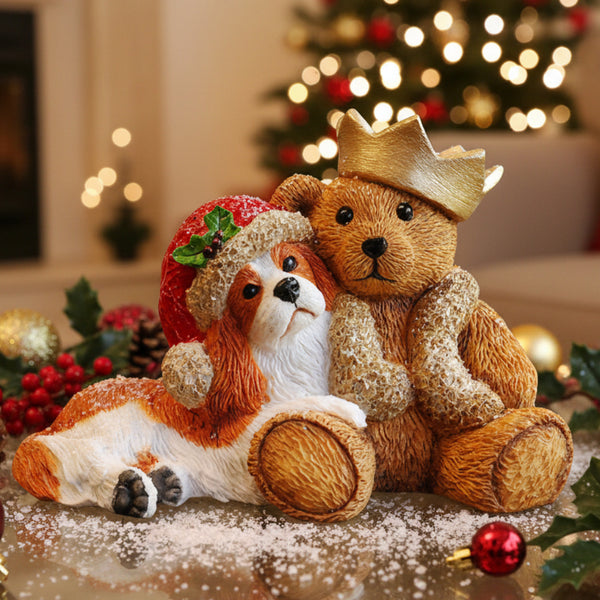 Blenheim Christmas Cavalier with Teddy