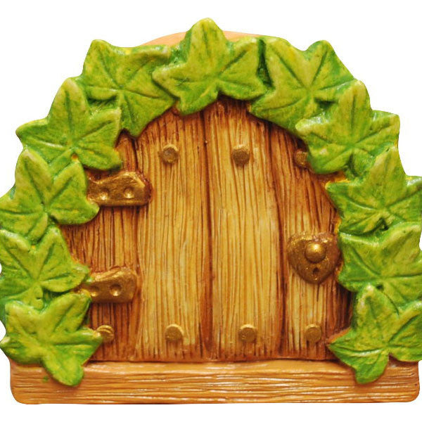Small Ivy Fairy Door Hand Painted Tan