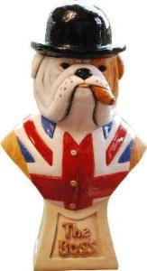 British Bulldog "The Boss" Figurine Bust by Peakdalesculptures
