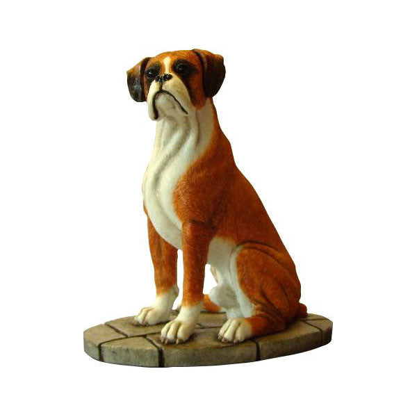 Boxer dog mahogany sculpture