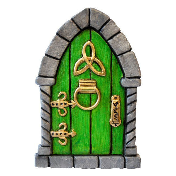 Celtic Fairy Door Hand Painted Green