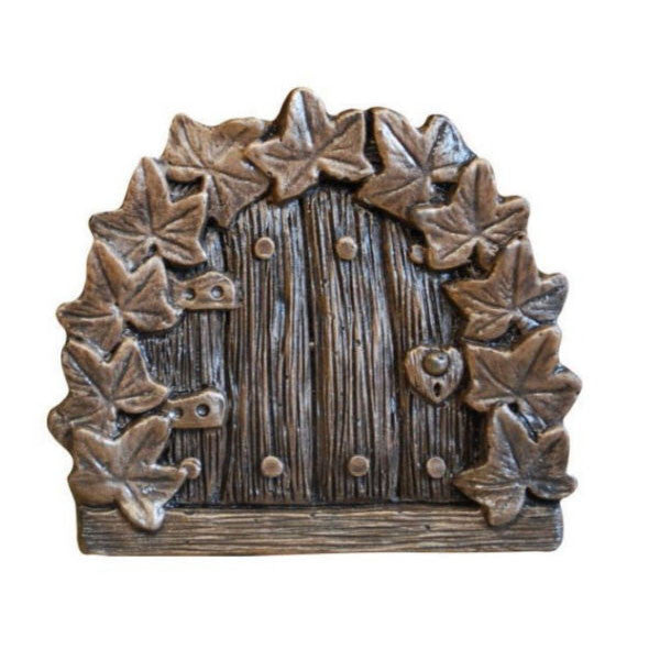 Small Ivy Fairy Door In Bronze