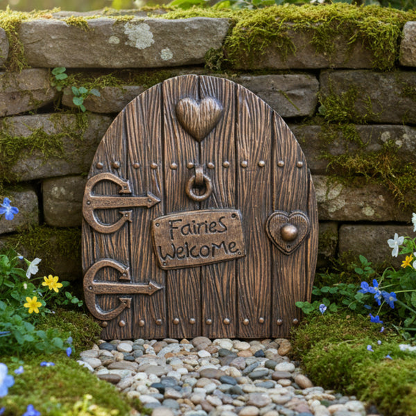 Fairy Door  Large "Fairies Welcome" Bronze Finish