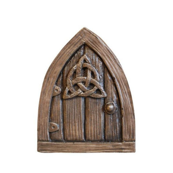 Small Celtic Fairy Door In Bronze