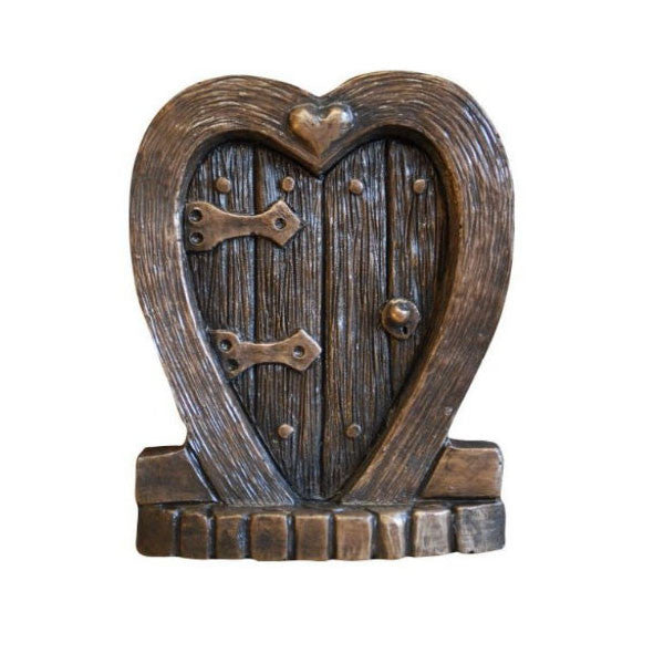 Heart Fairy Door In Bronze