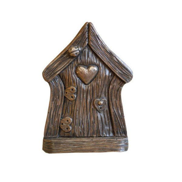 Love Heart Fairy Door In Bronze