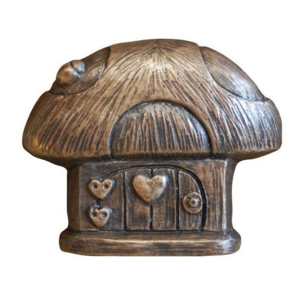 Small Mushroom Fairy Door In Bronze