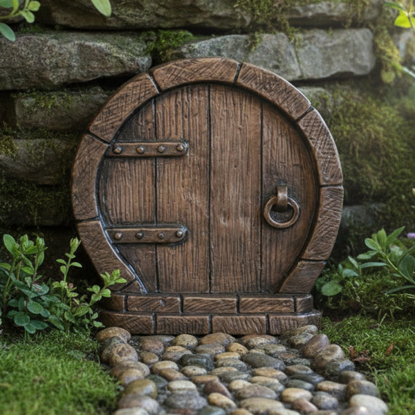 Round Fairy Door In Bronze
