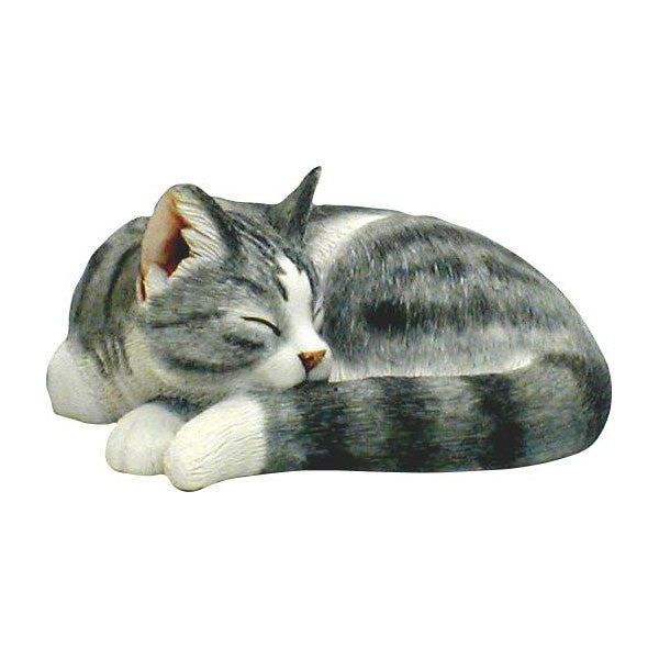 Cat Sculpture Grey sleeping