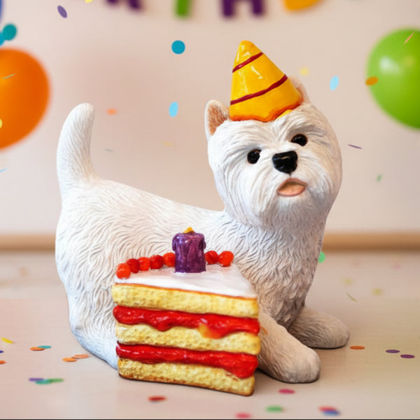 Happy Birthday Westie Figurine Gift