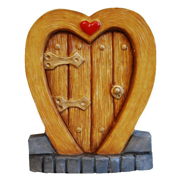 Heart Fairy Door Hand Painted Tan