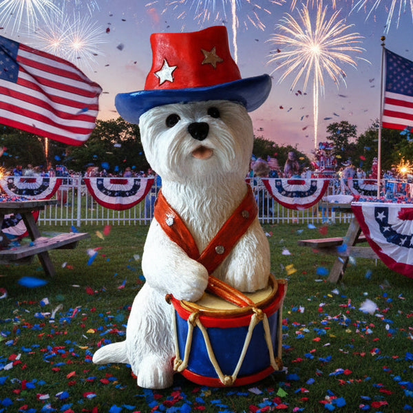 Independence Day Westie Figurine Gift