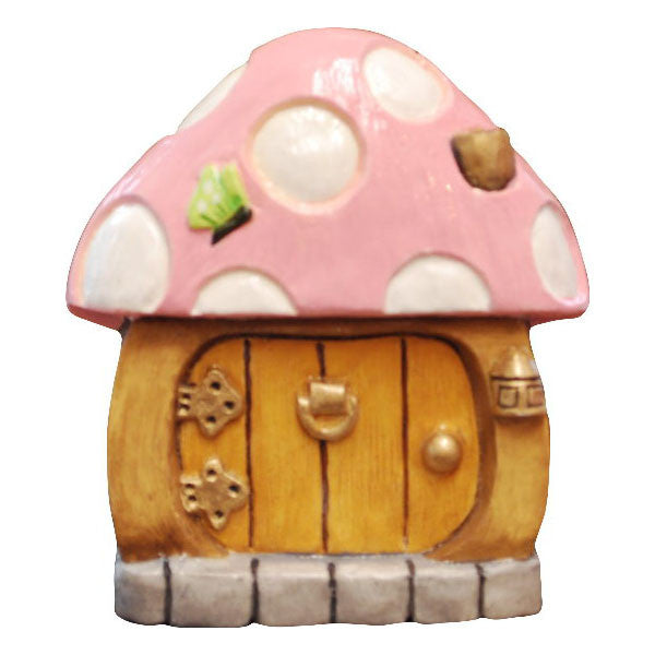 Mushroom Fairy Door Largel Hand Painted Pink
