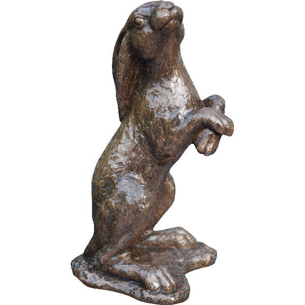 Moon Gaze Hare Sculpture 7" high Bronze