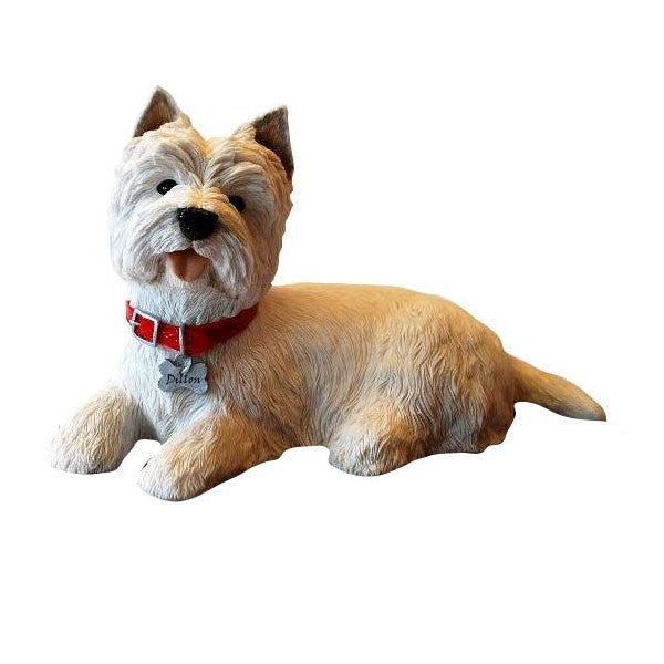 Personalised westie with name tag without base