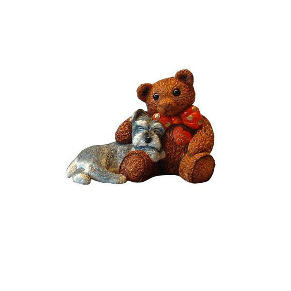 Schnauzer Sculpture Puppy and Teddy Salt and pepper