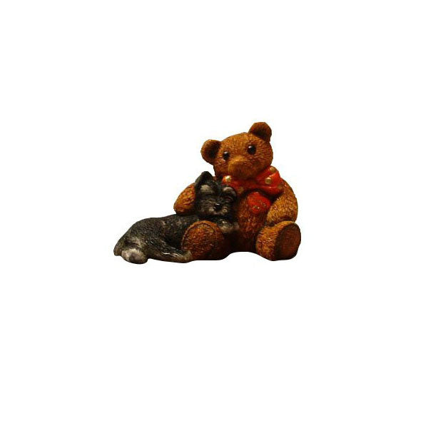 Black Schnauzer Sculpture Puppy and Teddy