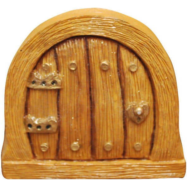 Small Round Fairy Door Hand Painted Tan