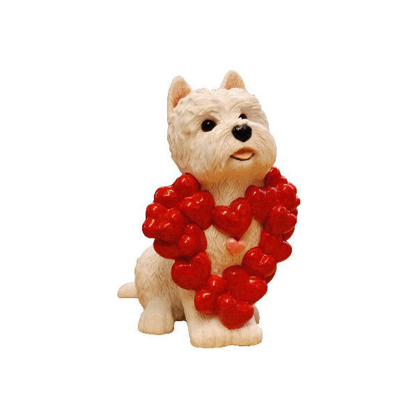 Westie Hearts of love Figurine Ornament by Peakdalesculptures