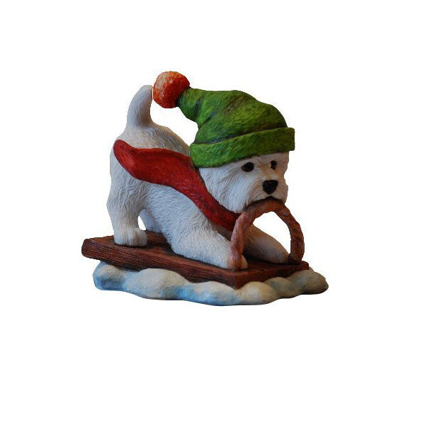 Whee Westie on sleigh without base